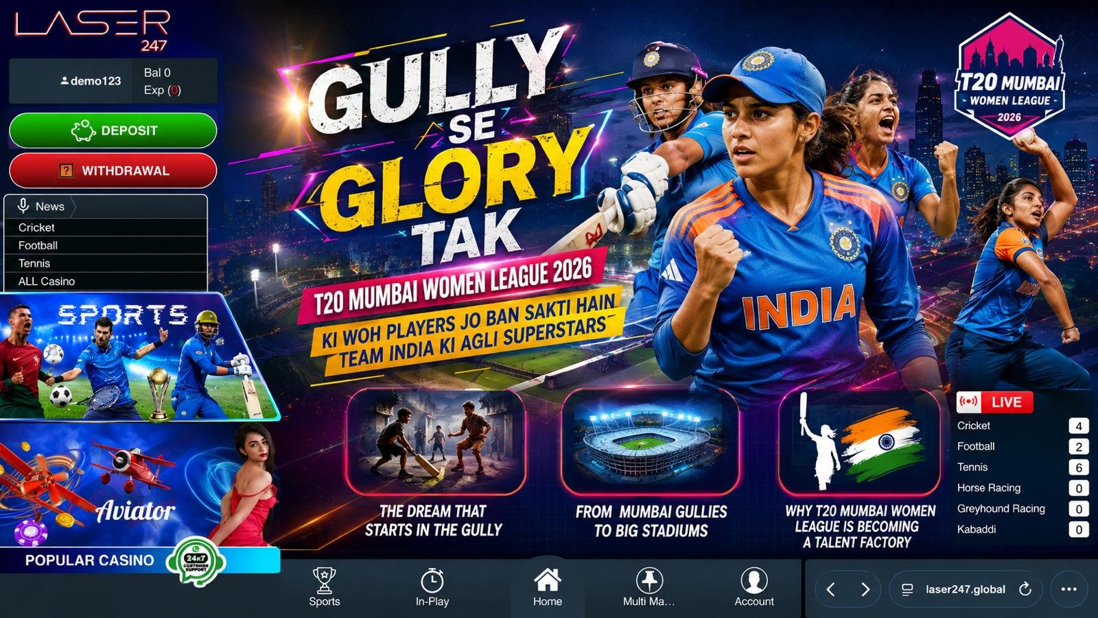 Laser247 · Women’s Cricket · June 2026