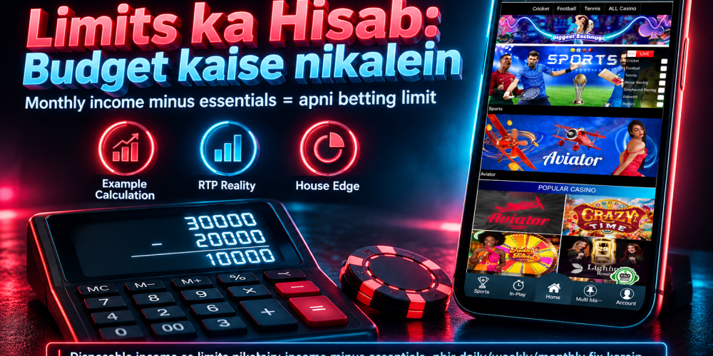 Calculator showing monthly income minus essential expenses to calculate disposable income for setting gaming limits