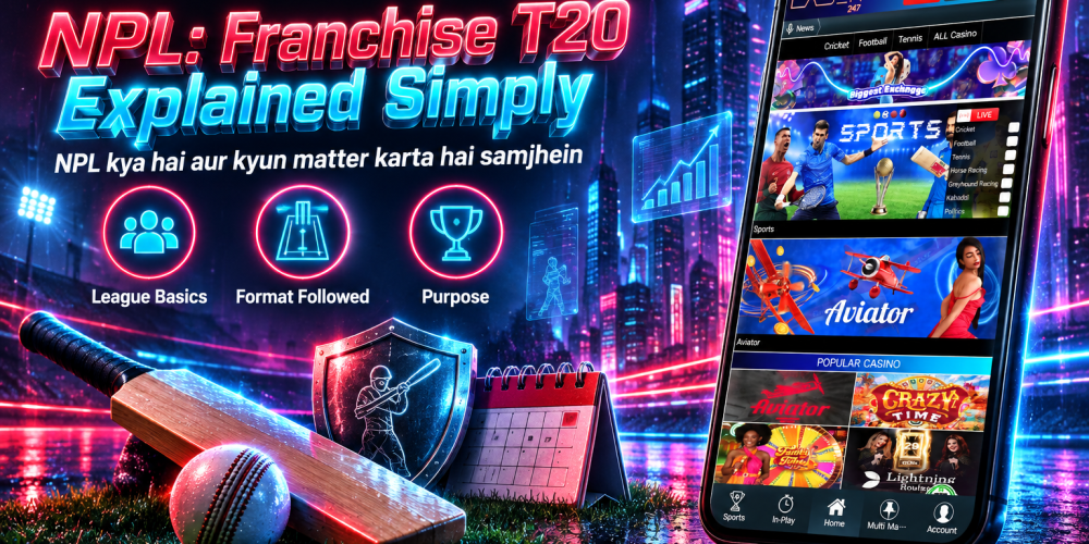 A cricket bat and ball placed on grass alongside a shield and a calendar, symbolizing protection, equipment, and schedule awareness for following the Nepal Premier League safely